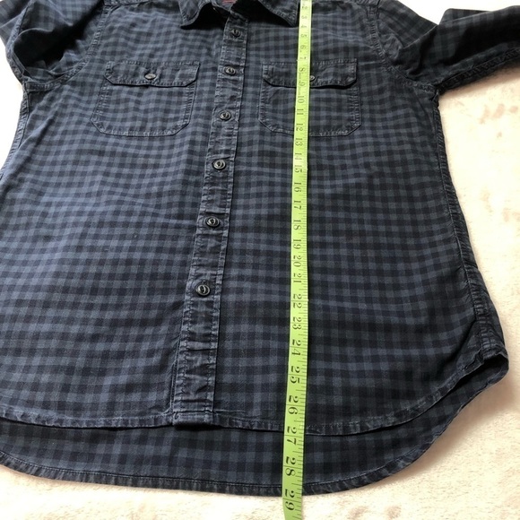 TOMMY hilfiger premium denim 2 tone navy long sleeve shirt small - Picture 5 of 8